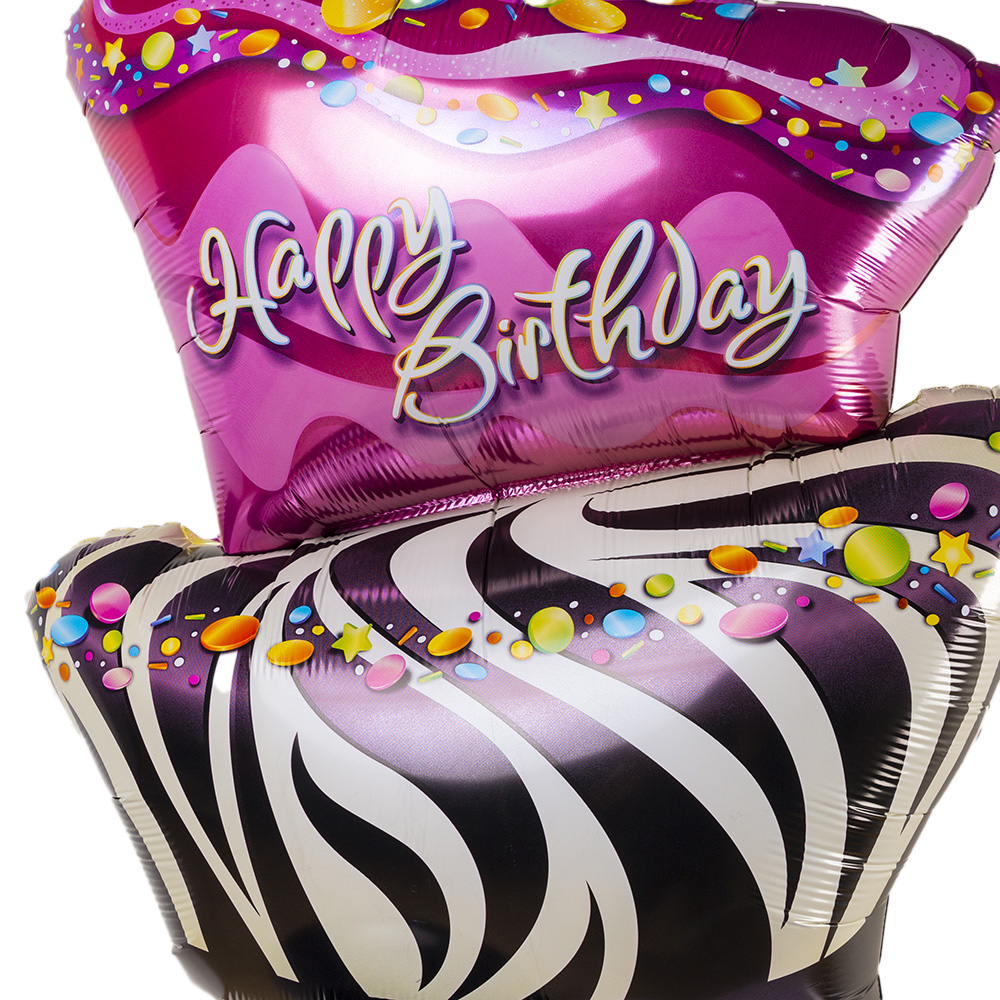 Фонтан разноцветных шаров Happy Birthday