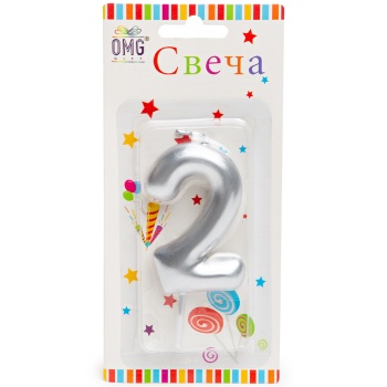 Свеча для торта "ЦИФРА" 2