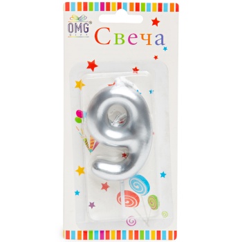 Свеча для торта "ЦИФРА" 9
